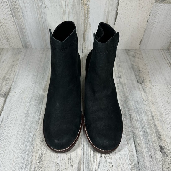 Lucky Brand Hirsi Black Leather Block Heel Ankle Bootie #1223 - Picture 13 of 13